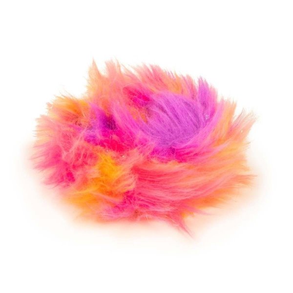 Godog Furballz Rings Warm Rainbow Durable Plush Squeaker Dog Toy, Small 786306735340